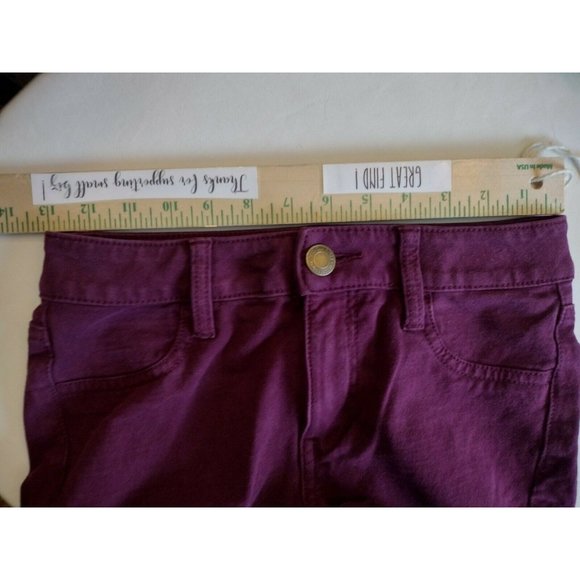 AE American Eagle Burgundy Jegging size 0 - 26w 30L Jean Legging Denim Skinny - Picture 6 of 6